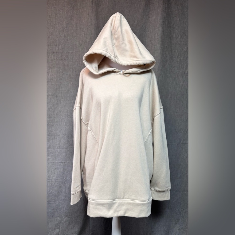 Women's Cream Hooded Pullover Sweatshirt